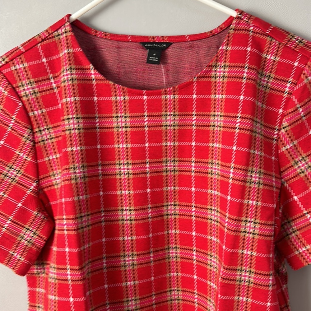 Plaid Knit Top Size M - Picture 4 of 9